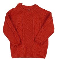 Červený melírovaný svetr H&M