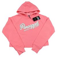 Nové - Neonově růžová crop mikina s logem a kapucí Pineapple