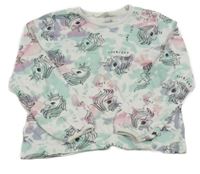 Bílo-barevná mikina s jednorožci H&M