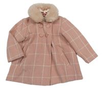 Růžový kostkovaný flaušový kabátek Next