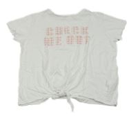 Biele crop tričko s nápisom C&A