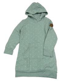 Mint teplákové šaty so srdíčky a s kapucňou Topolino