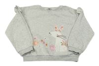 Svetlosivá melírovaná mikina so zvieratkom Tu