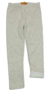 Šedé melírované zateplené legíny 