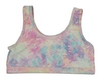 Růžovo-mintovo-fialový barevný horní díl plavek Primark