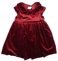 Vínové zamatové šaty H&M