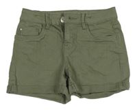 Khaki riflové kraťasy C&A