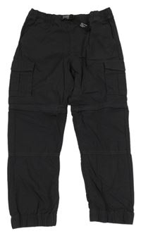 Antracitové plátěné kalhoty s kapsami M&S