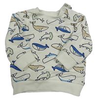Smotanová mikina s velrybami a kladivouny Topomini