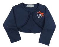 Tmavomodré bolérko so srdiečkom