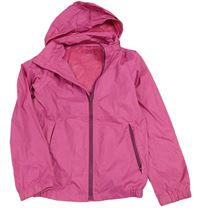 Tmavoružová šušťáková nepromokavá bunda s kapucňou Tchibo