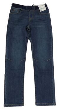 Nové - Tmavomodré slim rifle s úpletovým pasem Denim Co.