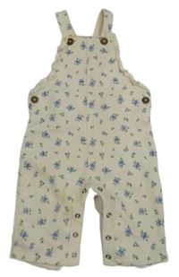 Smetanové květované laclové tepláky F&F