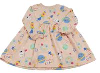 Světlerůžové teplákové šaty s raketami a planetami F&F