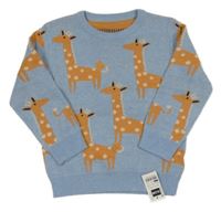 Nové - Světlemodrý svetr s žirafami Dunnes stores