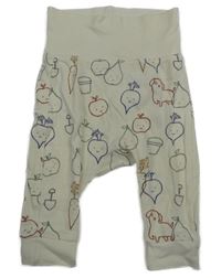 Smotanové ľahké tepláky so zeleninou H&M