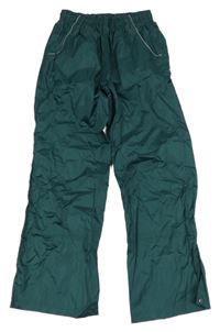 Tmavozelené šušťákové nepromokavé nohavice Crane