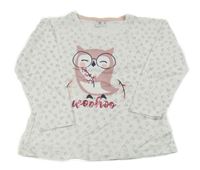 Biele vzorované tričko so sovou Kiki&Koko