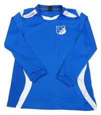 Modro-bílé sportovní triko s potiskem Hummel