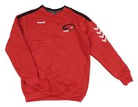 Červená športová mikina s potlačou Hummel
