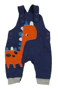 Tmavomodrošedé laclové tepláky s dinosaurem Topolino
