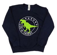 Tmavomodrá mikina s dinosaurom zn. Awdis