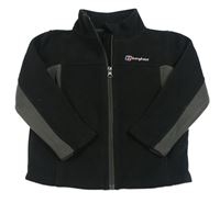 Čierno-sivá funkčná fleecová prepínaci mikina s logom Berghaus