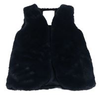 Tmavomodrá kožešinová podšitá vesta M&S