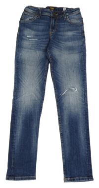 Modré skinny rifle s prošoupáním Jack & Jones