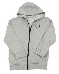 Sivá prepínaci mikina s nápisom a kapucňou George