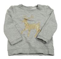 Sivá melírovaná mikina s losom