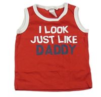 Červeno-bílé tílko s nápisem H&M