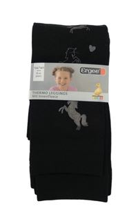 Nové - Čierne silonové pančuskové legíny s jednorožcami Ergee