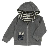 Šedá fleecová zateplená bunda s kapucí Sigikid