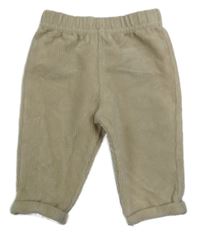 Béžové zamatové rebrované tepláky Obaibi