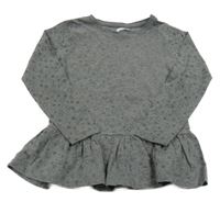 Šedá hvězdičkovaná peplum tunika 