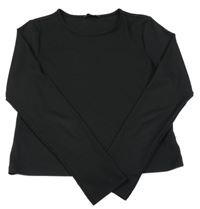 Černé žebrované crop triko Primark