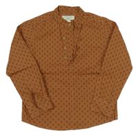 Skořicová vzorovaná polo košile Pantaloons 