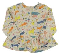 Sivá melírovaná mikina so zvieratkami Nutmeg