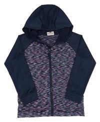 Barevno-tmavomodrá propínací sportovní mikina s kapucí Topolino