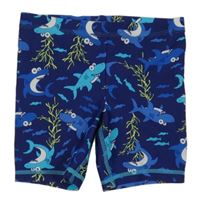 Tmavomodré nohavičkové plavky se žraloky Bonpix