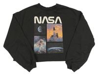Tmavošedá crop mikina Nasa H&M