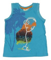 Tyrkysové tielko s papouškem Kids