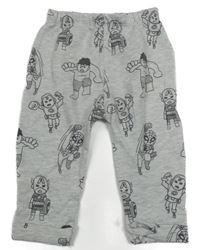 Šedé melírované tepláky s hrdiny George