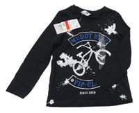 Nové - Čierne tričko s bicyklom C&A
