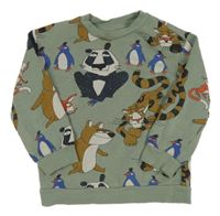 Khakišedá mikina so zvieratkami H&M