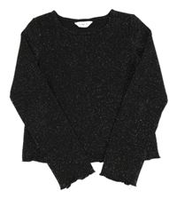 Čierno-strieborné rebrované crop tričko F&F