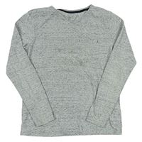 Sivé melírované tričko s vreckom zn. H&M