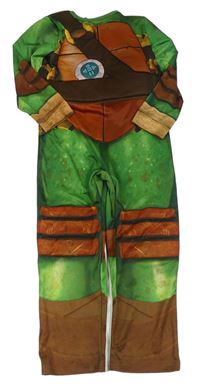 Kockovaným - Zeleno-hnedý vycpaný overal s krunýřem - Želva Ninja George