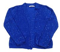 Královsky modrý melírovaný svetrový cardigan s flitrami M&S
